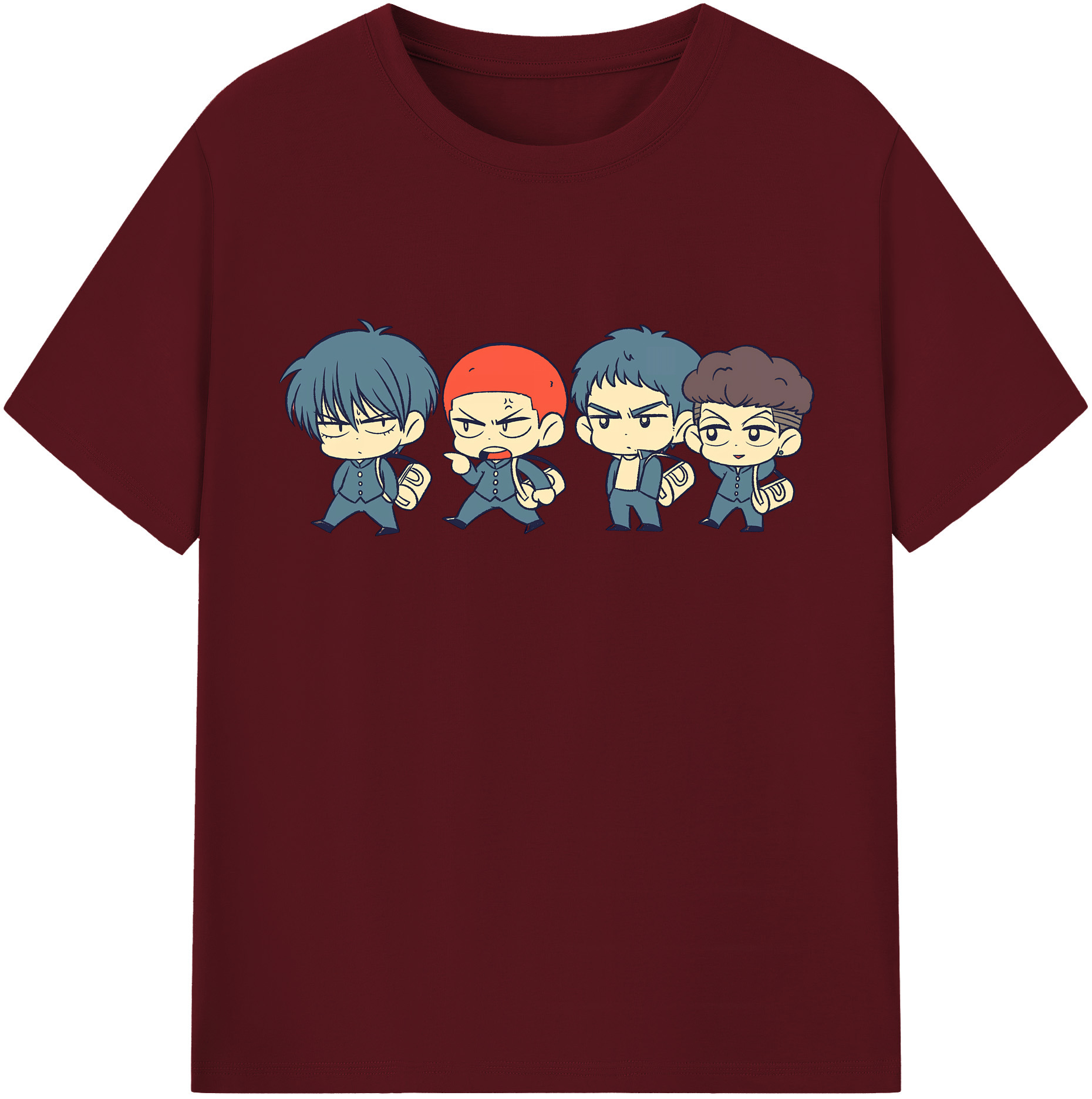 SLAM DUNK／スラムダンク 綿100％半袖Tシャツ（フロントプリント）